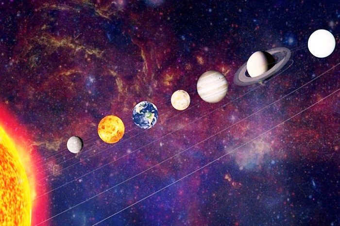 এক সারিতে সৌরজগতের ৭ গ্রহ